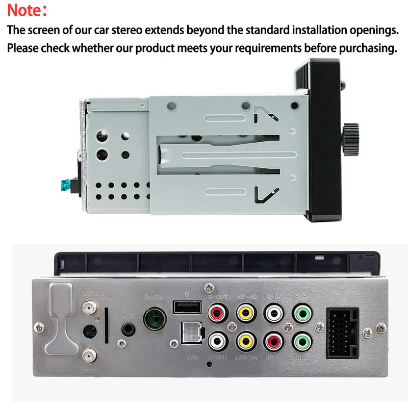 ESSGOO Single 1DIN 6.86" Android 14 4+64G Universal Car Stereo Radio CarPlay Android Auto Bluetooth USB Type-C Wifi FM GPS Navi