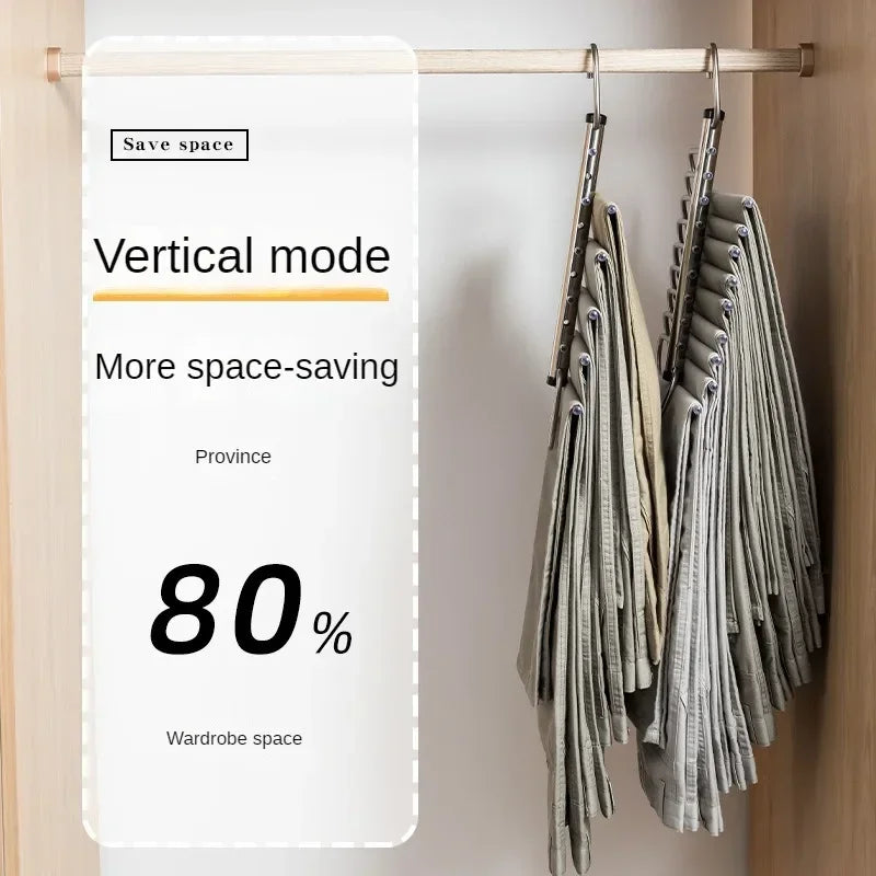 Multi-Function Magic Pants Hangers 5/9 Layer Trouser Hanger Space-Saving Clothing Closet Storage Organiser Hook For Home Use