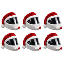 1-8PCS Santa Cycling Helmet Christmas Motorcycle Full Helmet Full Face Safe Hat Creative Plush Cover Christmas Decoration Gifts