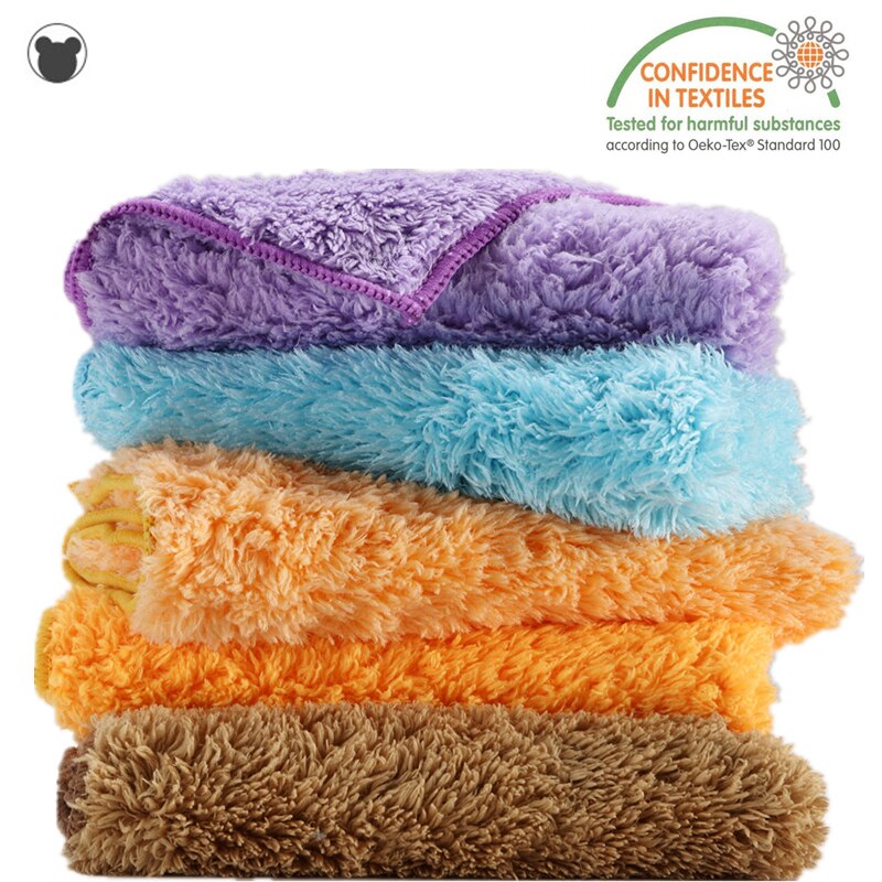 12PC Household Cleaning Tool Car Wash Set Rags Sponges for Bathroom Microfiber Glass Cloth Kitchen Scrub Sponge Furry Hand Towel