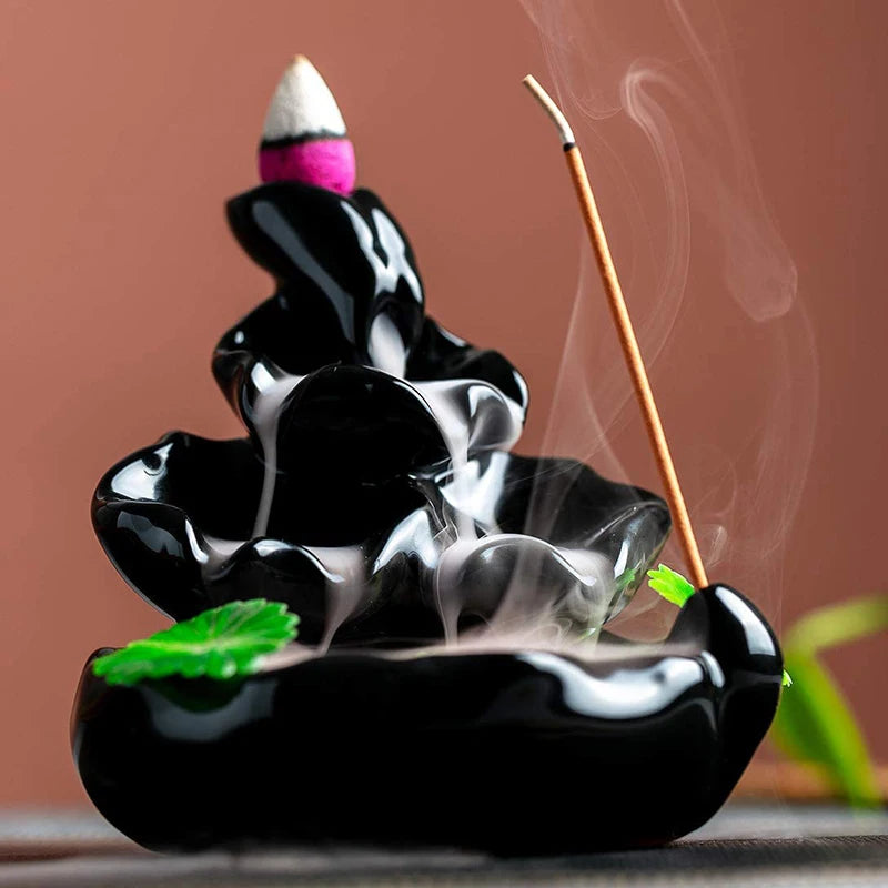 Waterfall Incense Burner Ceramic Incense Holder Handmade Creative Ceramic Backflow Incense Burner Decor In Home Teahouse FU