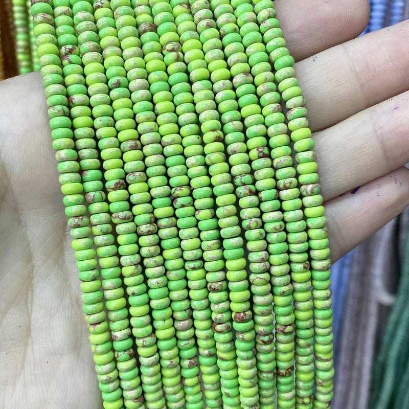 Natural Agates Tiger Eye Chalcedony Jades Stone Round Rondelle Spacer Beads For Jewelry Making Diy Bracelet Accessories 2X4mm