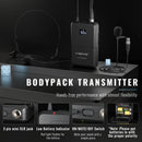 Phenyx Pro 4x40 Channels Wireless Microphone System  Cordless Mic Set Auto Scan 328ft/m Coverage for DJ, Church,Events PTU-7000