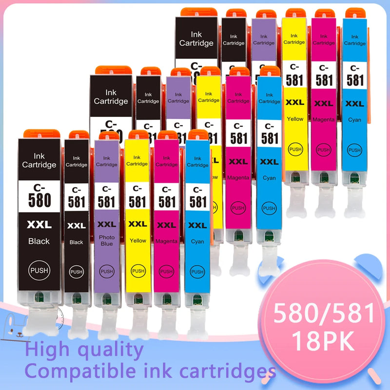 PGI-580 CLI-581XL 580  Ink Cartridge Compatible For Canon PIXMA TR7550 TR8550 TS705 TS6350 TS6351 TS8150 TS8251 TS8350 TS8351