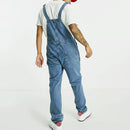 Men Jeans 2024 Overalls Pockets Casual Loose Long Denim Pants Splice Straight Rompers Solid Colour Suspenders Man Jumpsuits