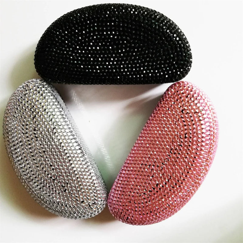 KLASSNUM Rhinestone Glitter Luxury Glasses Case Women Sparkling Sunglasses Box Bling Crystal Orgenizer Pressure Container New In