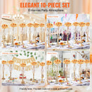 SucceBuy Tall Crystal Wedding Flower Stand Metal Wedding Centerpiece Vase Gold Flower Holders Floral Display Rack for Wedding