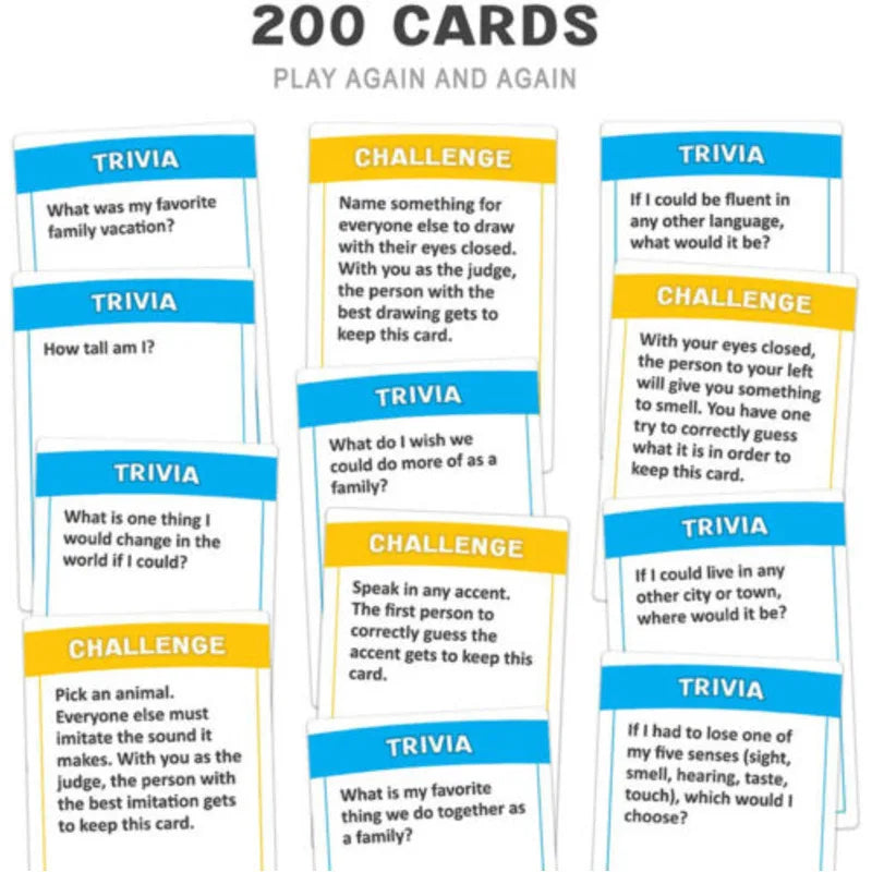 Fun Game Starters Challenge Do You Know Your Family