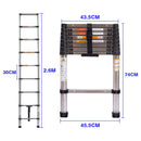 Telescopic Ladder 2.6M-5M Multi-Purpose Steel Extendable Ladder with Anti-Slip Feet,EN131 Sturdy Loft Collapsible for Attic Roof