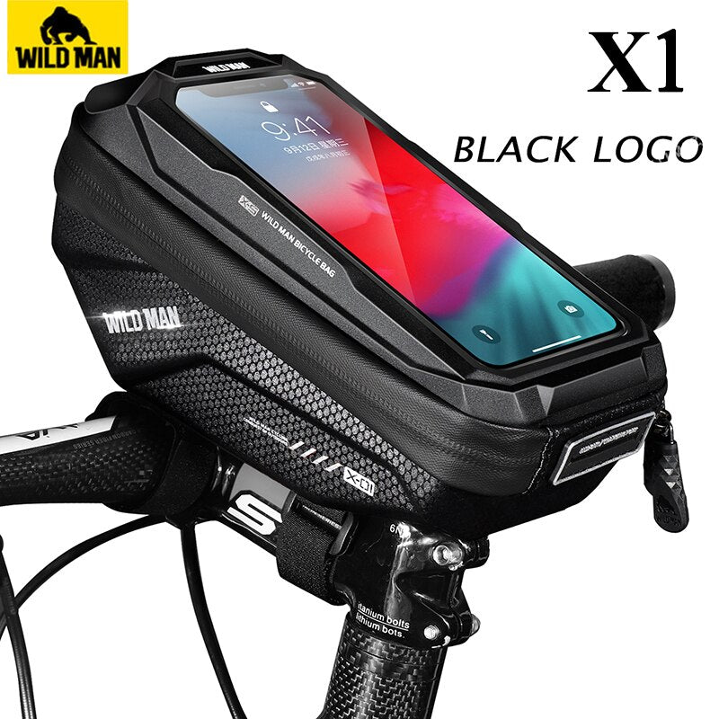 WILD MAN Cycling Handlebar Bag Bicycle Bag Rainproof Touch Screen Mtb Phone Bag 6.7 Inch Mobile Phone Case Bike Bag Accessories