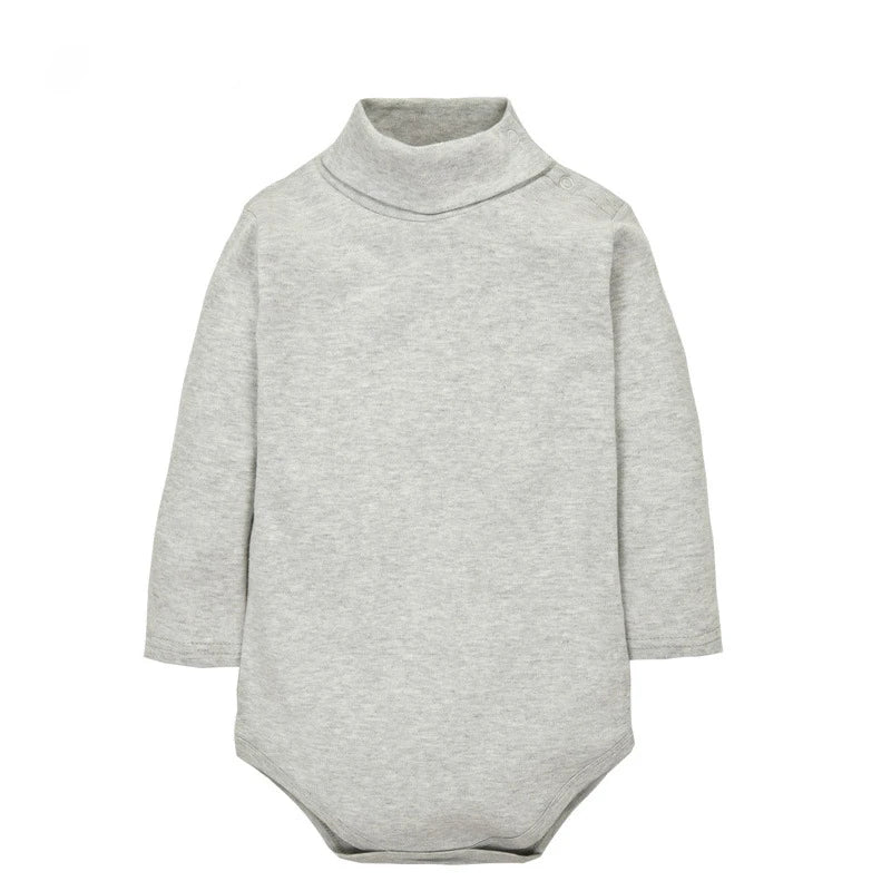 Baby Girls' Bodysuit Long Sleeve Triangle 100% Cotton Soft Comfortable Jumpsuit  Solid Color Fashion Simple High Collar 0-2 Yeas