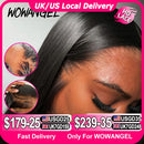 WowAngel 250% Upgraded 13x6 HD Lace Frontal Wigs Glueless Straight Human Hair Wigs Pre Plucked Natural Scalp Brazilian Hair