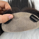 12X14CM Hand Tied Silk Base Human Hair Topper Virgin European Hair Silk Top Lace Toupee Clips In HairPiece Breathable for Women