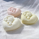 Sleeping Bear in Heart Shape Candle Mold Valentine's Day Gift idea Bear Silicone Mold Home Decor Wedding Gift