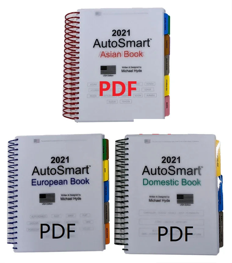 2021 AutoSmart 3 E Book Set - Asian, European & Domestic Book Set - By Michael Hyde LockSmith