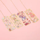 Cartoon Cute Girl Bookmark Copper Metal Hollow Out Process Student Bookmark School Supplies Stationery