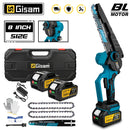 Gisam 8 Inch Brushless Electric Chainsaw Cordless Electric Saw Woodworking Garden Pruning Saw Tool For Makita 18V Battery Pins