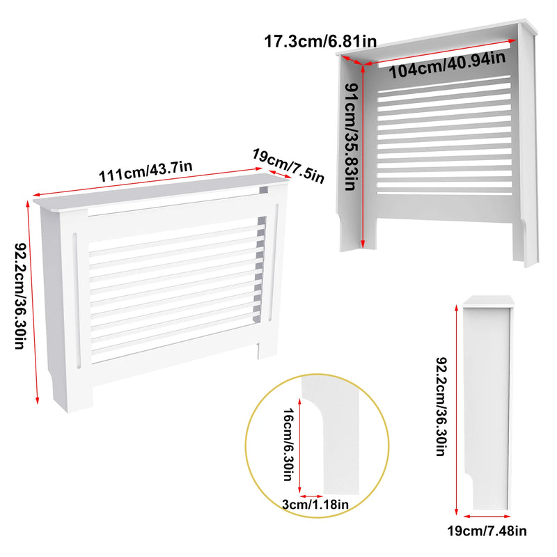 Wood Radiator Cover Modern Tall Radiator Shelf Large Heater Covers Horizontal Slats