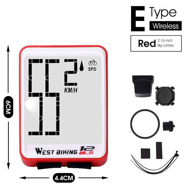 WEST BIKING Bike Computer Multifunction LED Digital Rate MTB Bicycle Speedometer Wireless Cycling Odometer Computer Stopwatch