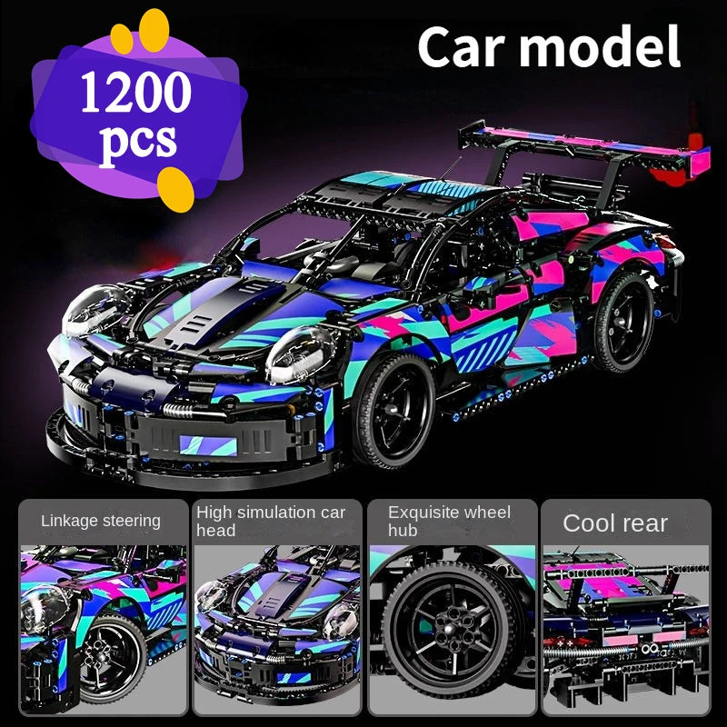 Compatible 42096 20097 City Technical Car Cyberpunk Speed Racing Vehicle Building Blocks Assembly Toys For Kid Birthday Gift