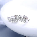 925 Sterling Silver Needle Earrings Fashion High Quality Jewelry Double Row Crystal Zircon Round Hoop Earrings