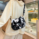 Winter Panda Crossbody Bag for Women Girls Kawaii Plush Shoulder Bag Furry Desinger Handbag Purse Soft Cute Fluffy Messenger Bag