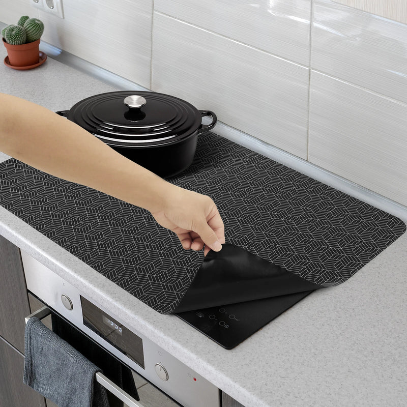 Induction Cooktop Mat Silicone Anti-Scratch Induction Cooktop Protector Mat Heat-Resistant Non-Slip Kitchen Counter Protect Mat