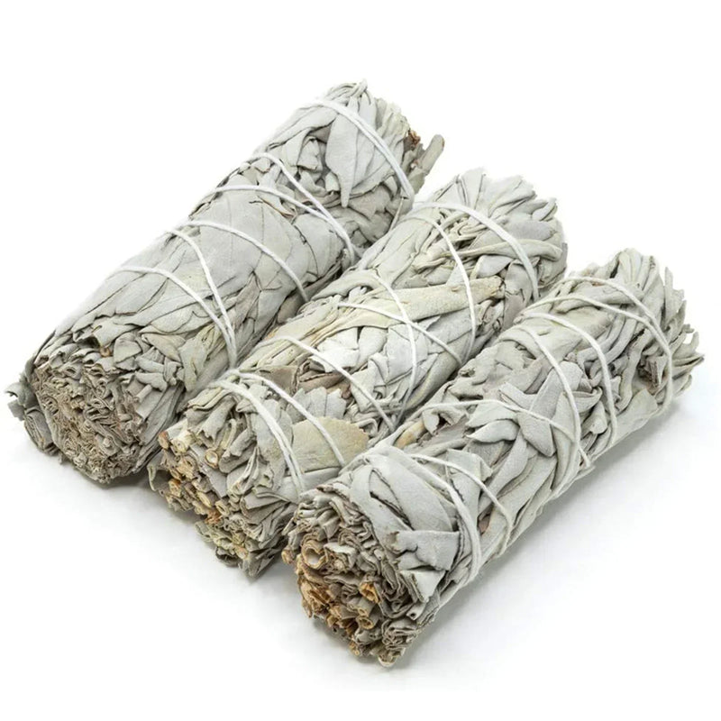 10cm White Sage Bundle California Smudge Stick Wand for Spiritual Incense Sticks Burning Aromatherapy Energy Cleansing Bundles