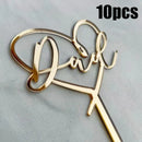 10Pcs Acrylic Dad Birthday Cakes Topper for Father's Day Party DIY Baking Cupcake Decor Tools Happy Birthday Decoration Supplies
