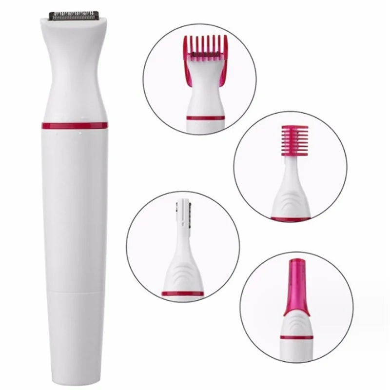 Multifunction 5 IN1 Women Electric Epilator Hair Shaver Trimmer For Eyebrow Bikini Leg Underarm Facial Hair Removal Hair Clipper