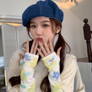 1 Pair Floral Pattern Women Arm Sleeves Cycling Anti-sunburn Sleeve Cool Muff Arm Covers Outdoor Sun Protection Ice Silk Sleeve