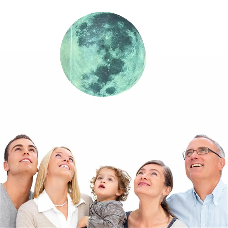 3D Large Moon Fluorescent Wall Sticker 5-20cm Removable Glow In The Dark Sticker Wall Sticker Kids Room Decoration Home Decor