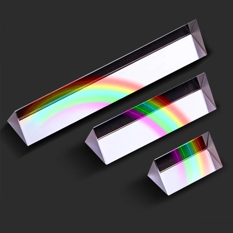 Berence Triprism optical glass photography props rainbow equipment prism length size seven color Mitsubishi mirror Teaching Tool