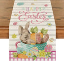 2024 Easter Rabbit Table Runner Linen Bunny Dining Table Cloth Placemat Spring Holiday Happy Easter Decoration For Home Kitchen