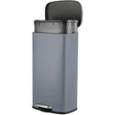 Resistant Rectangular Trash Can With Soft-Close Foot Pedal, Brushed Stainless Steel, 30L, Satin Nickel Finish
