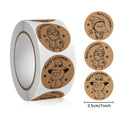 500pcs/ROLL Kraft paper Christmas stickers New Year Thank you stickers Christmas decoration for Card Gift Box Package 1inch