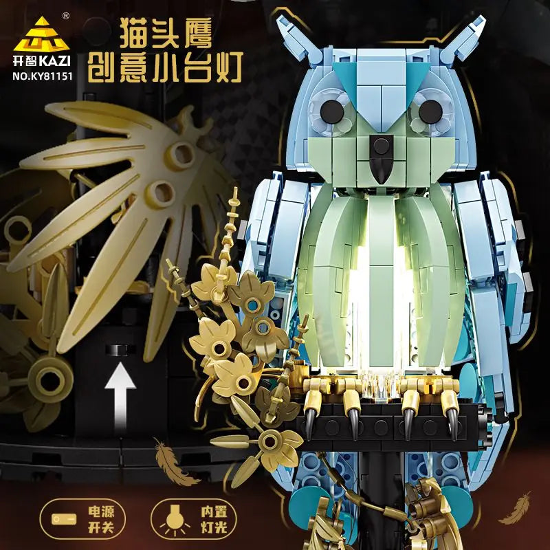 545PCS Cretive DESIGN Steam Owl Stump Lamp Building Blocks Punk Elements Mechanical Puzzle Assemble Model Brick Toy Kid For Gift
