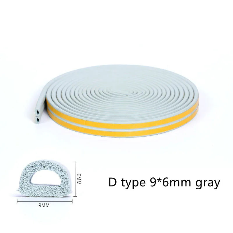 10 meters DIPE self-adhesive door and window sealing strip glass window anti-collision rubber strip foam sound insulation strip