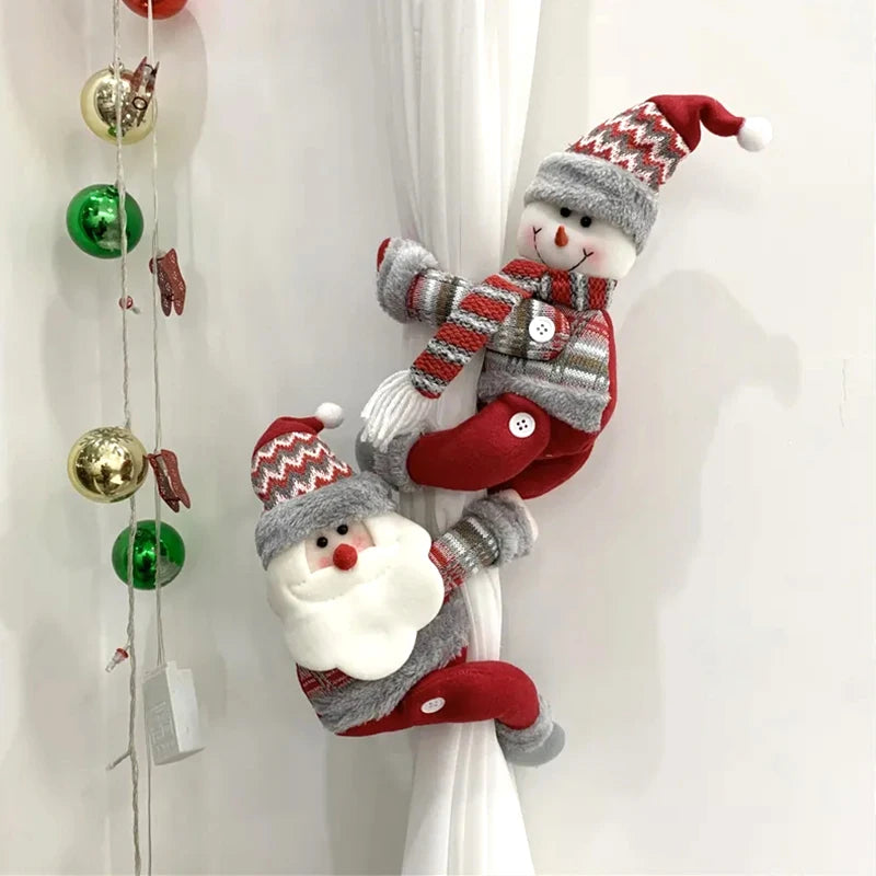 Christmas Decoration Curtain Strap Santa Claus Christmas Tree Ornament Home Decor Snowman Curtain Strap Party Supplies