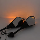 2Pcs Motorcycle Handlebar Mount Rearview Mirror With LED Turn Signal Lights For Honda CBR 900 929 954 900RR CBR1000RR