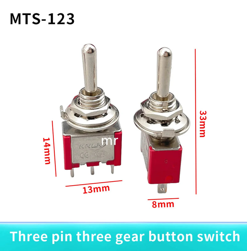 MTS-123 223 Double reset 6MM button Shake head toggle switch 3/6 pin 3 gear rocker button