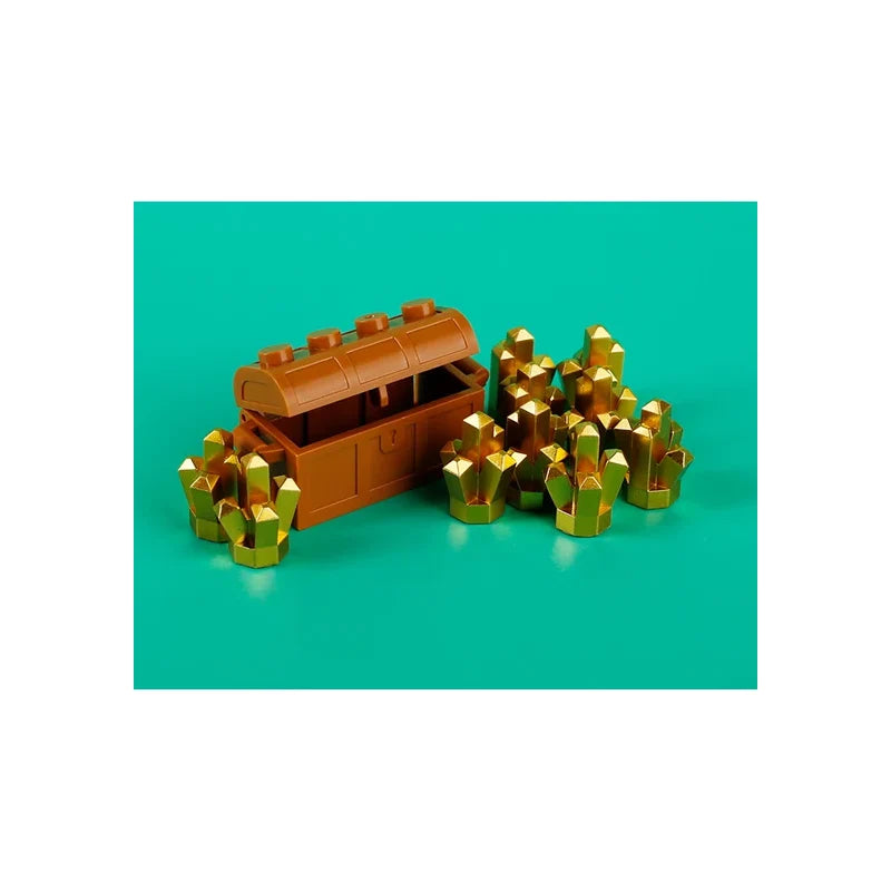 MOC Building Blocks Figures Accessories Cash Dollar Coin Bag Model Gold Silver Bar Colored Diamond Treasure Box Series Coffer