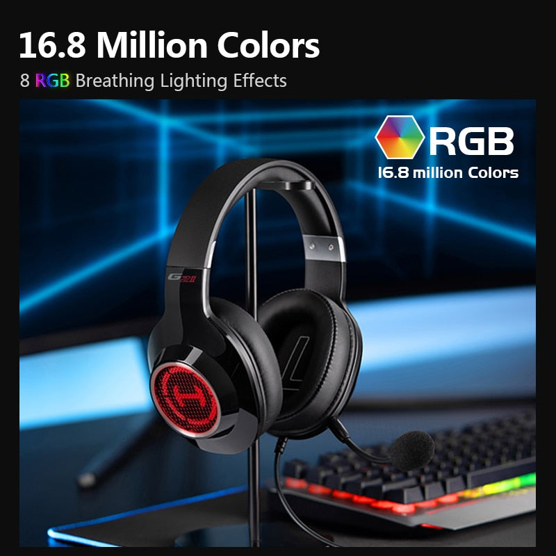 Edifier G2II Gaming Headset Gamer Headphones Wired Headset 50mm driver 7.1 Surround Sound RGB Light Noise Cancelling Microphone