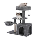 Cat Tree for Small Cats, Plush Cat Tower with Large Cat Condo, Deep Hammock and Sisal Cat Scratching Post for Kittens