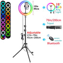 12in 30cm Selfie Ring Light RGB Tripod Phone Stand Holder Photography RingLight Circle Fill Light Led Color Lamp Trepied Makeup