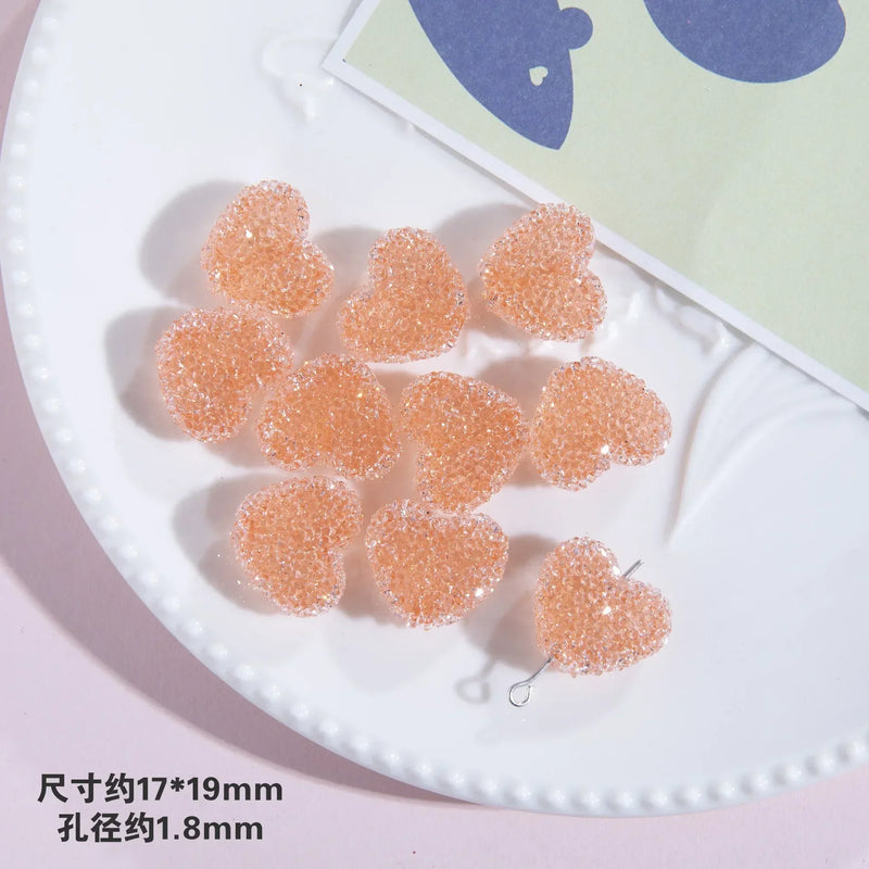 2024 Cute Ins Sugar Heart Beaded DIY Handmade Girl Earrings Jewelry Bead Bracelet Necklace Accessories Materials Gifts Girl