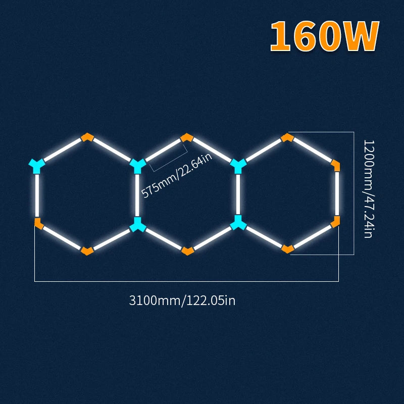 Garage Light Hexagon Led Lights Lamp Highly Efficient Honeycomb LED Light Customized for Barber Ceiling Lighting Workshop
