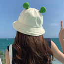 2023 New Parent-Child Frog Bucket Hats With Eyes Summer Foldable Lightweight Sun Hat Fishing Caps For Women Teens Adult Kids