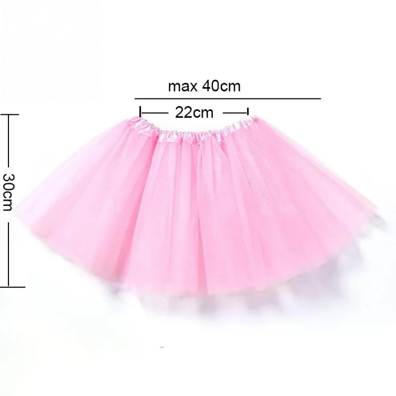 Tutu Princess Dress Mesh 2-8 Year Old Children's Halfbody Halloween Ballet Dance Performance Short Skirt Christmas Dress Girl