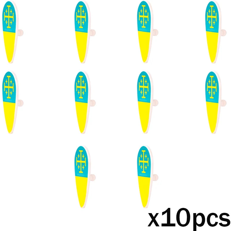 MOC Medieval Accessories Series Building Blocks Military Army Soldier Armour Shield Helmet Sword Crown Weapon Knight Bricks Toys